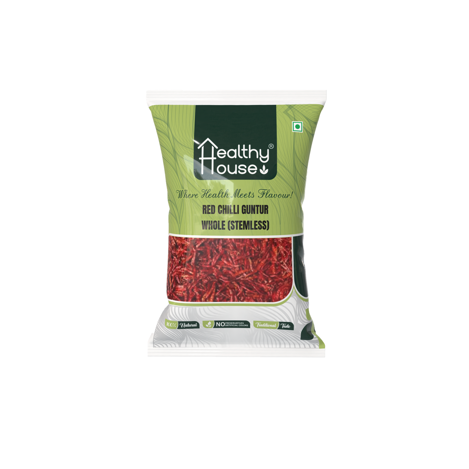 Healthy House Red Chilli Guntur Whole (Stemless)
